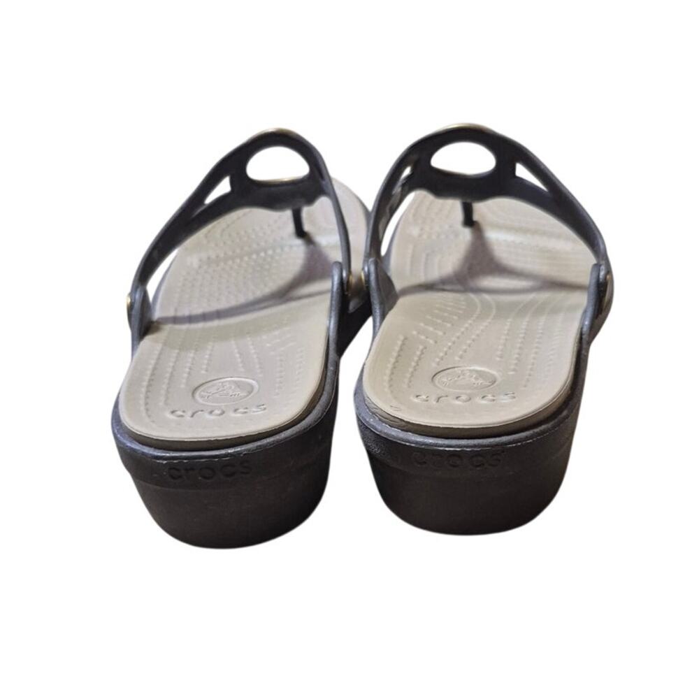 Crocs Sanrah Beveled Circle Wedge Sandals Size W10 - Picture 3 of 7